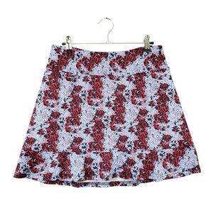 GOLFTINI Blue Red Abstract Print Cosmic Pickleball Golf Ruffle Skort SIZE SMALL